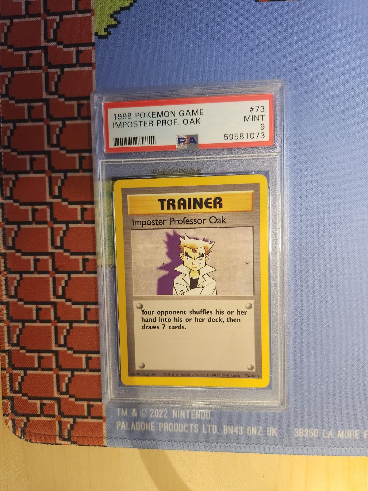 IMPOSTER PROFESSOR OAK 73/102 GAME POKEMON PSA 9