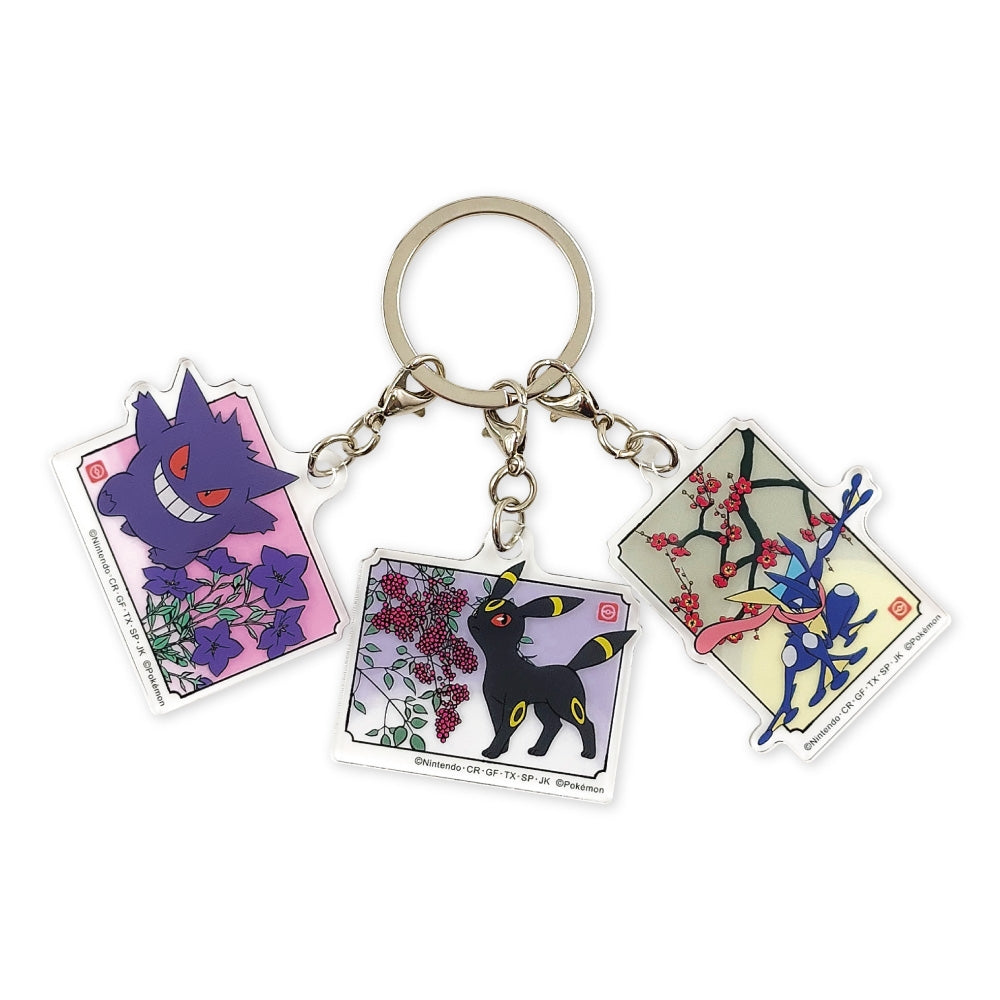 Pokémon 3-Link Acrylic Keychain Japanese Pattern - Gengar, Umbreon & Greninja