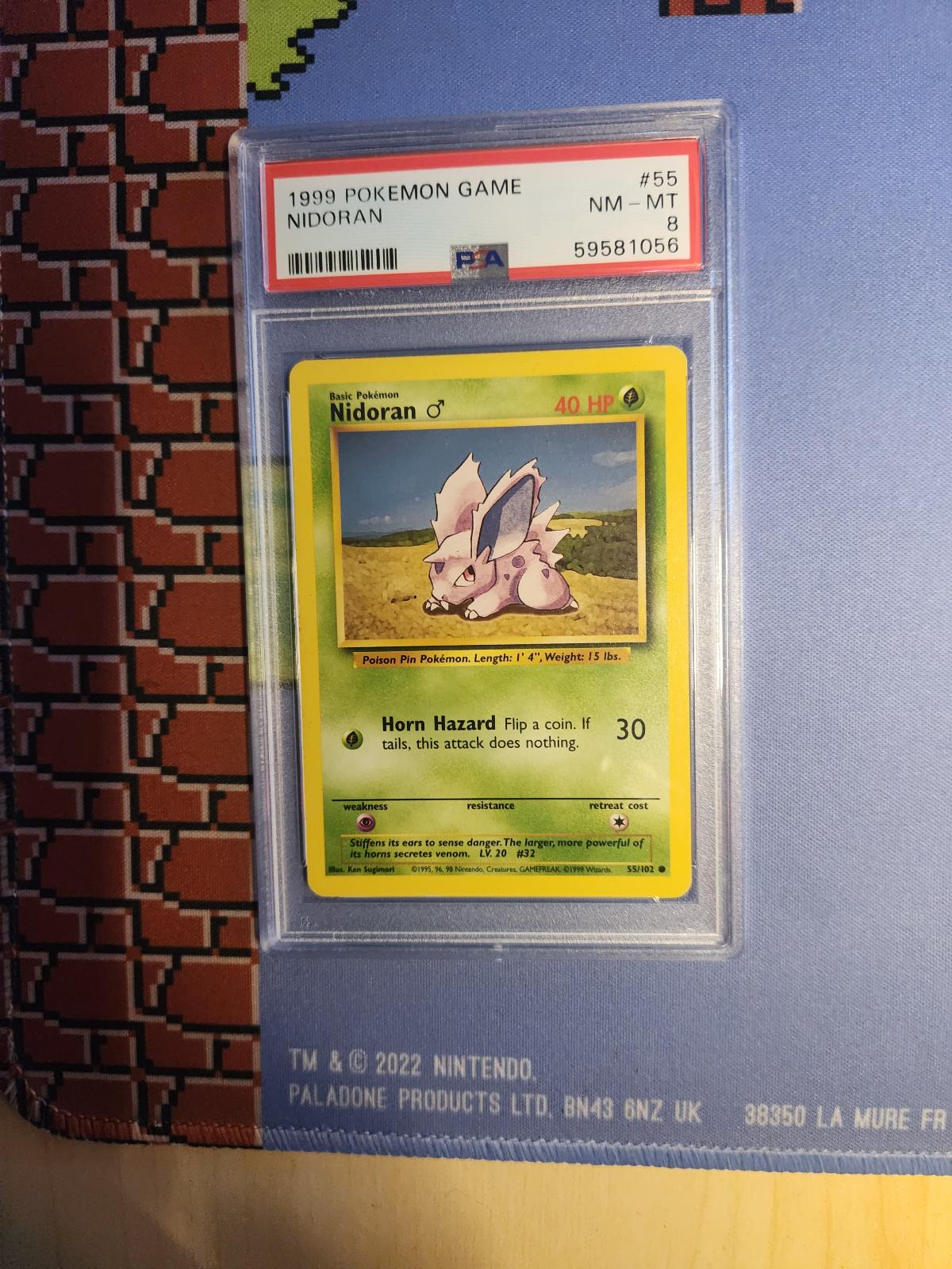 NIDORAN 55/102 GAME POKEMON PSA 8