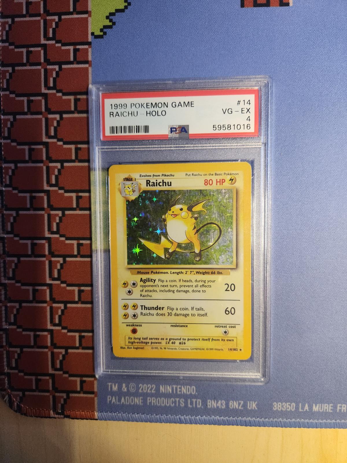 RAICHU HOLO 14/102 GAME POKEMON PSA 4