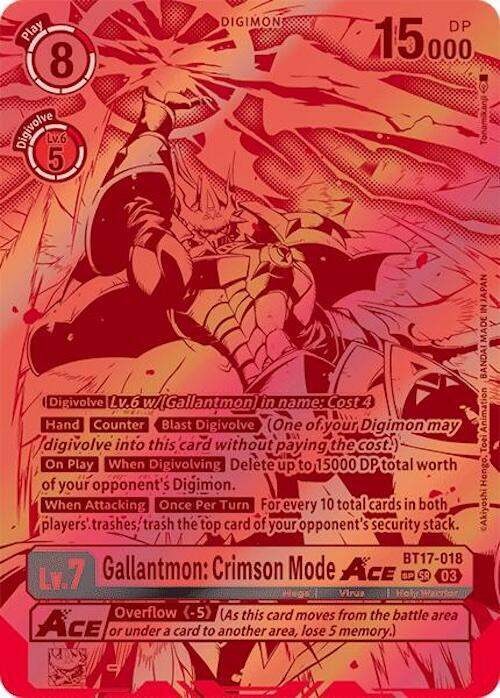 BT17-018 Gallantmon: Crimson Mode ACE SP Rare