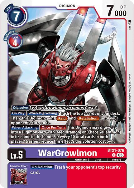 BT21-076 WarGrowlmon Single