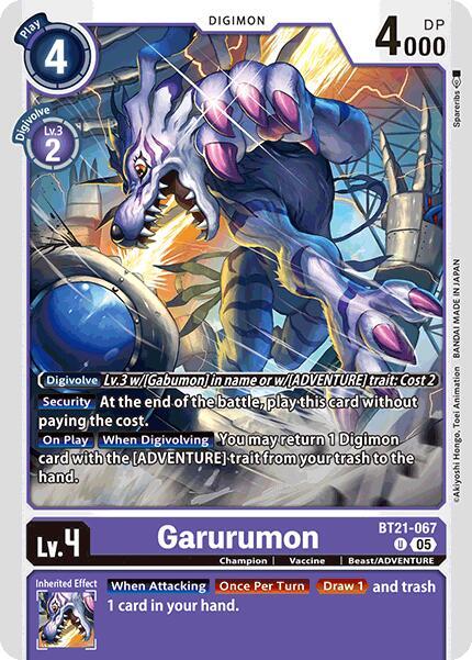 BT21-067 Garurumon Single