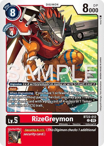 BT22-012 RizeGreymon Single
