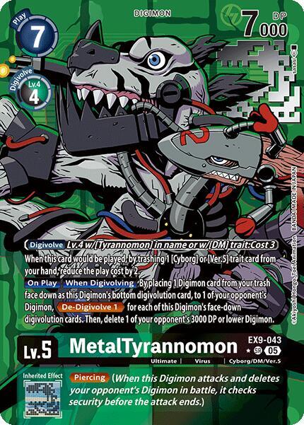 EX9-043 MetalTyrannomon Alternate Art Single