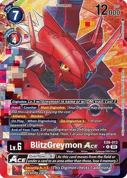 EX9-013 BlitzGreymon ACE Alternate Art Single
