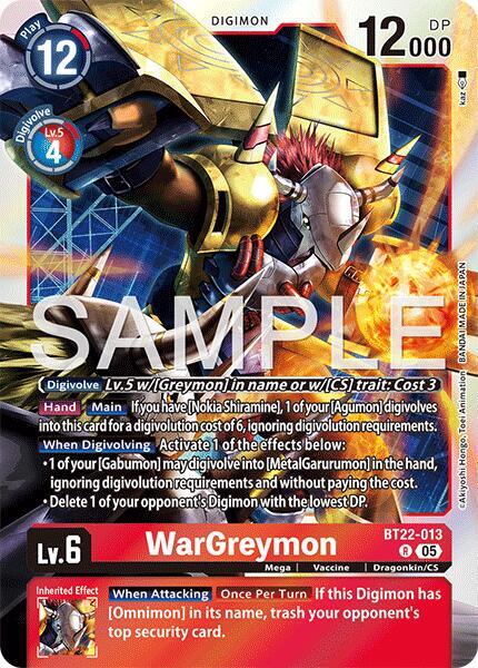 BT22-013 WarGreymon Single