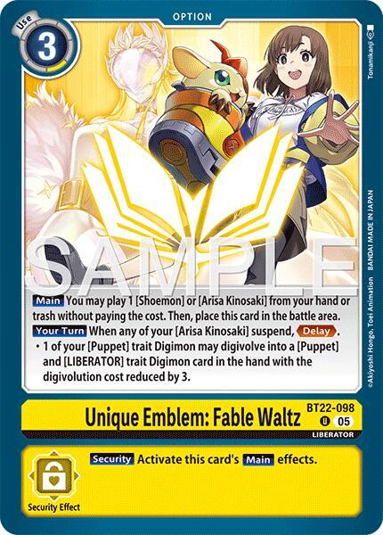 BT22-098 Unique Emblem Fable Waltz Single