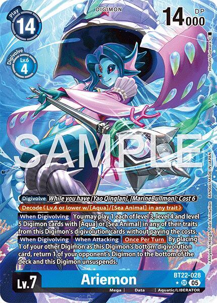BT22-028 Ariemon Alternate Art Single