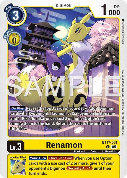 BT17-031 Renamon BT17 031 Alternate Art Single