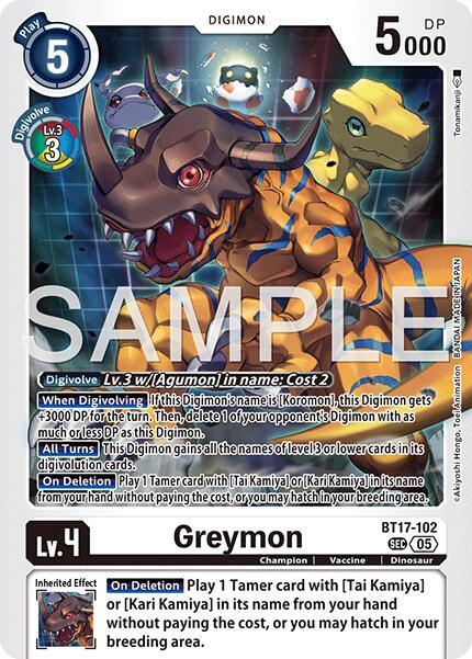 BT17-102 Greymon BT17 102 Reprint Single