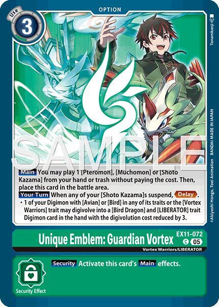 EX11-072 Unique Emblem Guardian Vortex Single