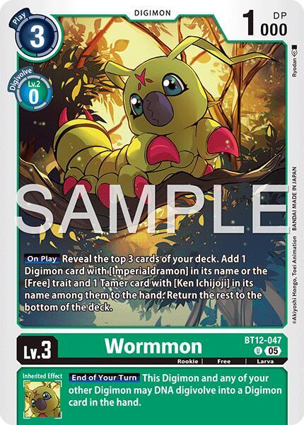 BT12-047 Wormmon BT12 047 Reprint Single