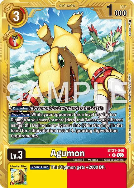 BT21-040 Agumon BT21 040 Gold Border Single