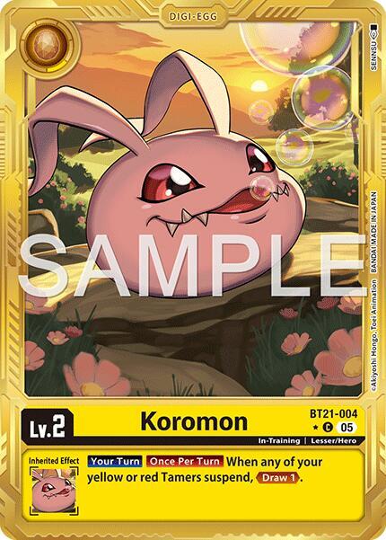 BT21-004 Koromon BT21 004 Gold Border Single