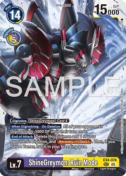 EX4-074 ShineGreymon Ruin Mode Reprint Single