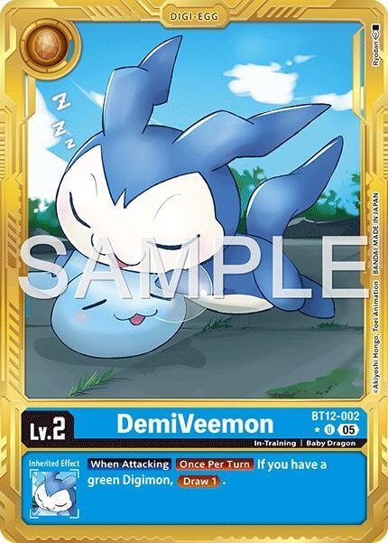 BT12-002 DemiVeemon BT12 002 Gold Border Single