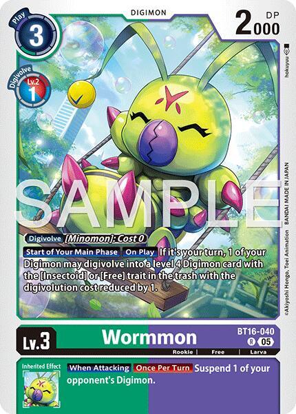BT16-040 Wormmon BT16 040 Reprint Single