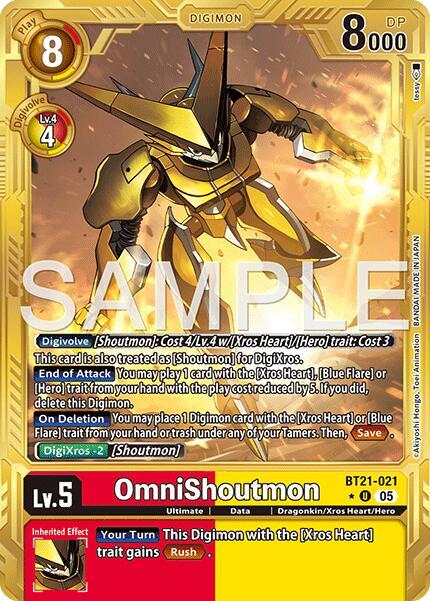 BT21-021 OmniShoutmon Gold Border Single