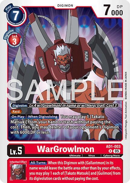 AD1-003 WarGrowlmon AD1 003 Single