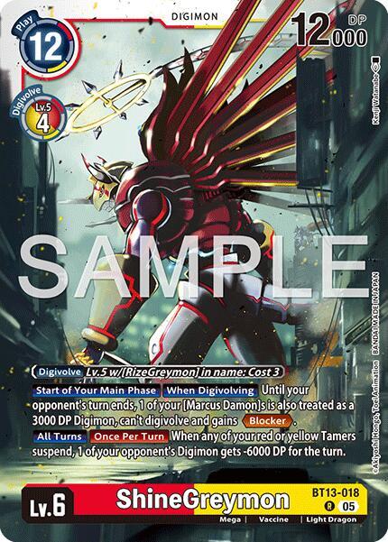 BT13-018 ShineGreymon BT13 018 Reprint Single