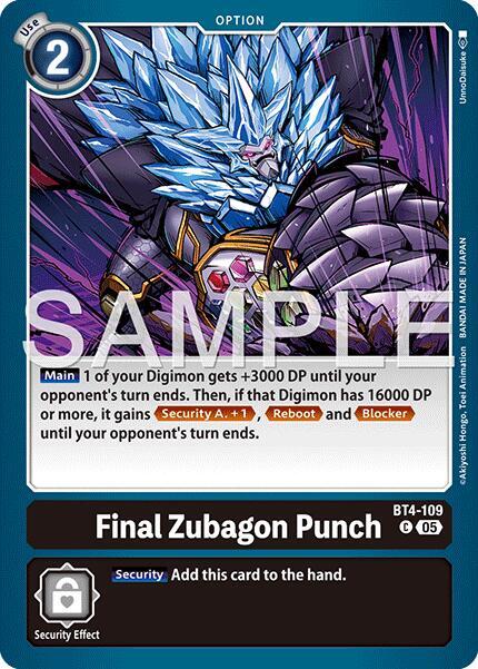 BT4-109 Final Zubagon Punch Reprint Single