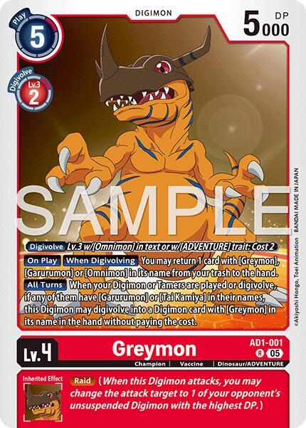 AD1-001 Greymon AD1 001 Single