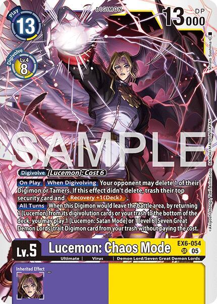 EX6-054 Lucemon Chaos Mode Reprint Single