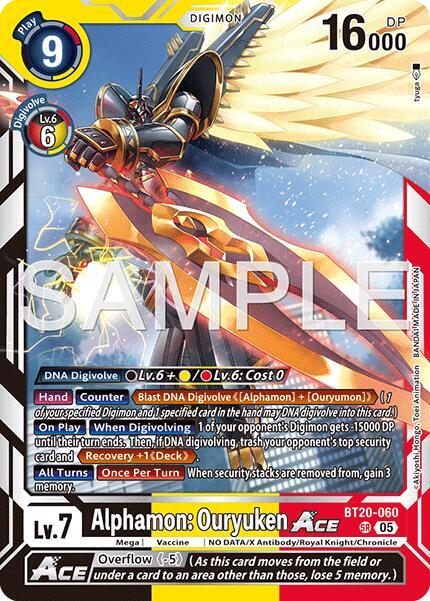BT20-060 Alphamon Ouryuken ACE Reprint Single