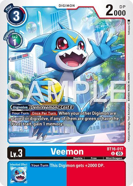 BT16-017 Veemon BT16 017 Reprint Single