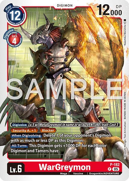 P-182 WarGreymon P 182 Reprint Single