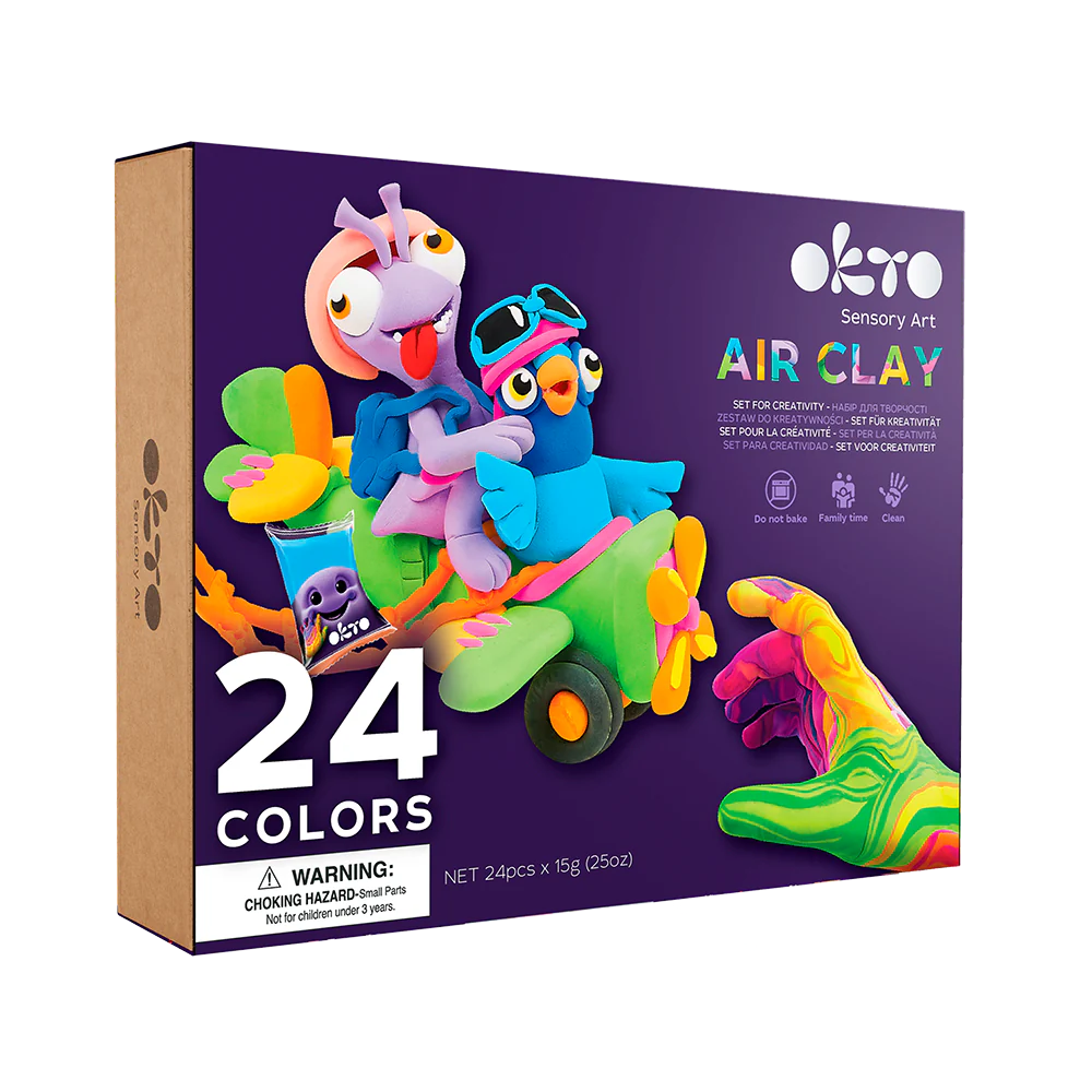 Okto Clay Sensory Art 24 Colours Air Clay Creativity Set