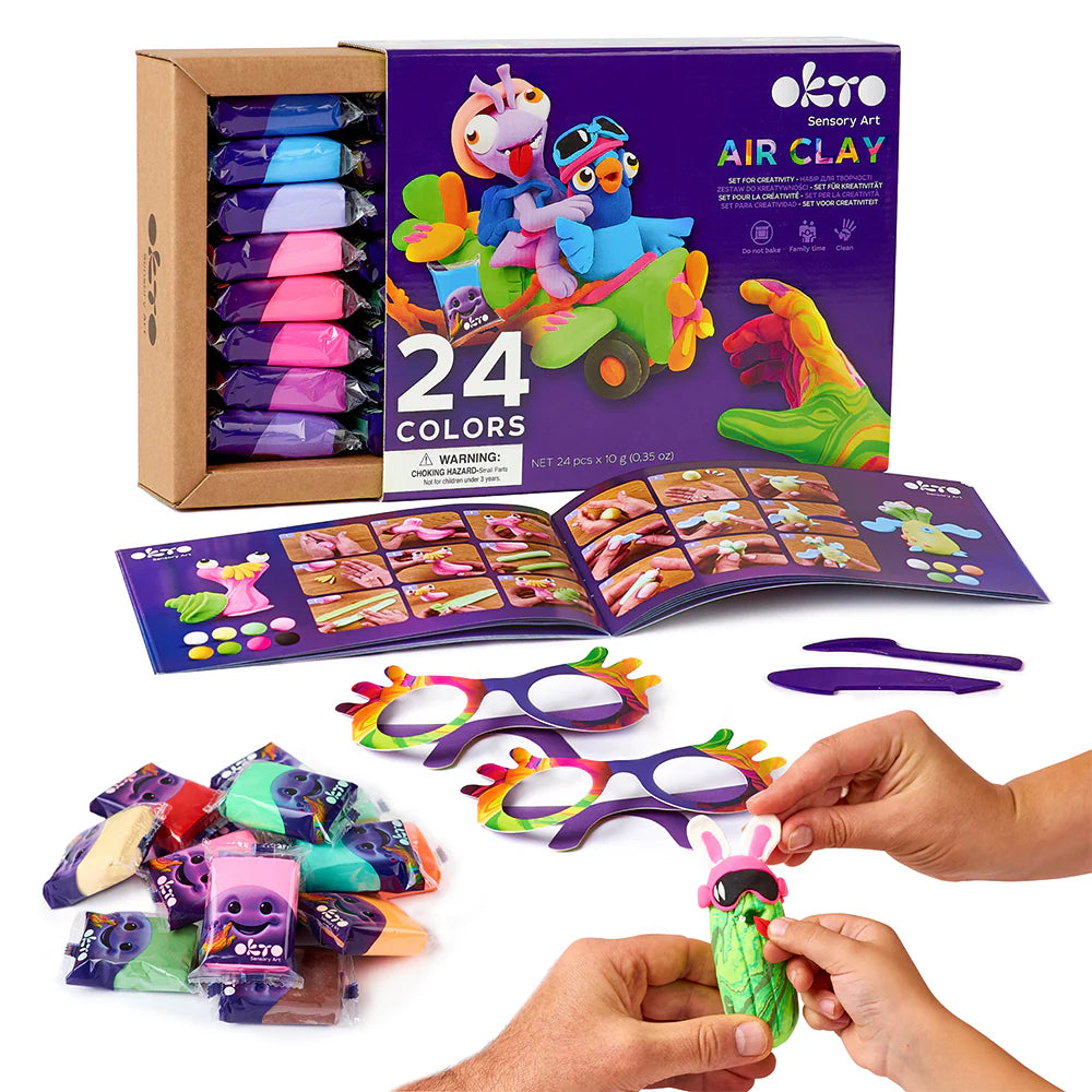 Okto Clay Sensory Art 24 Colours Air Clay Creativity Set