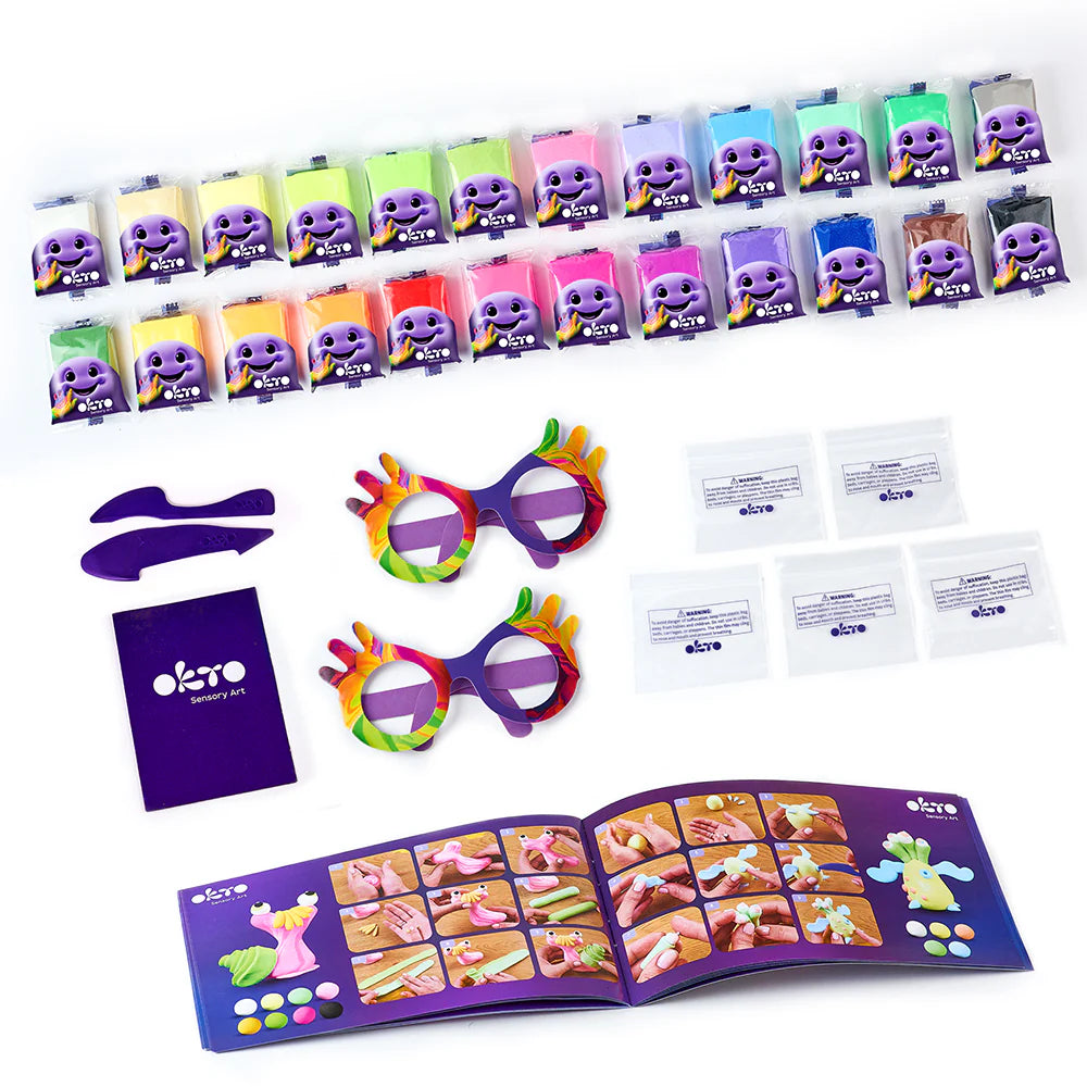 Okto Clay Sensory Art 24 Colours Air Clay Creativity Set