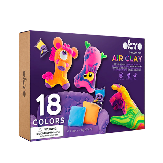 Okto Clay Sensory Art 18 Colours Air Clay Creativity Set