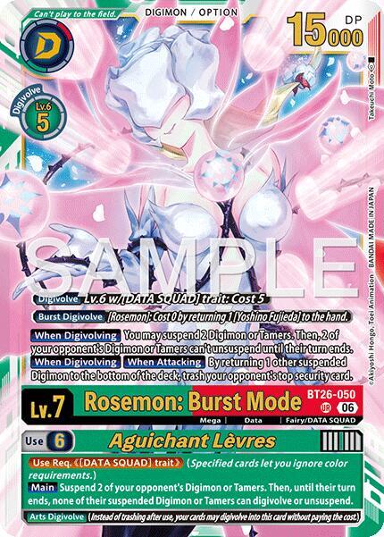 BT26-050 Rosemon Burst Mode Aguichant Levres Single