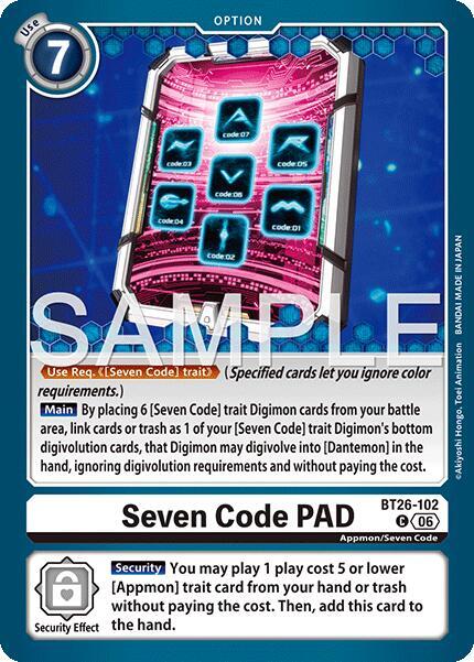 BT26-102 Seven Code PAD Single