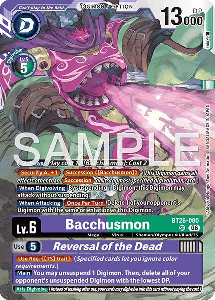 BT26-080 Bacchusmon Reversal of the Dead Single