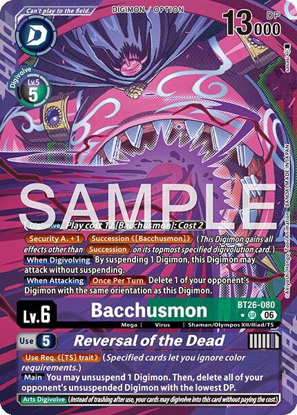 BT26-080 Bacchusmon Reversal of the Dead Alternate Art Single