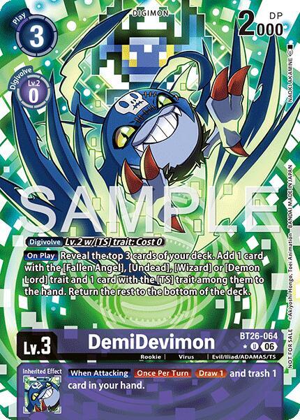BT26-064 DemiDevimon Box Topper Alternate Art Single