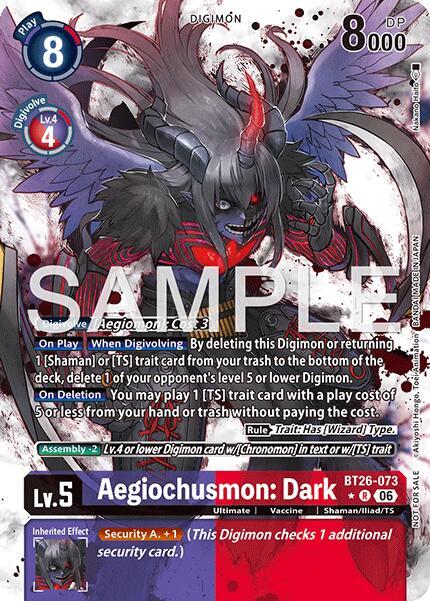 BT26-073 Aegiochusmon Dark Alternate Art Single