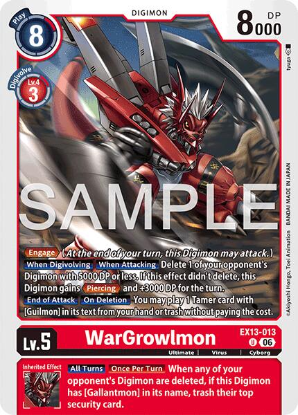 EX13-013 WarGrowlmon Single