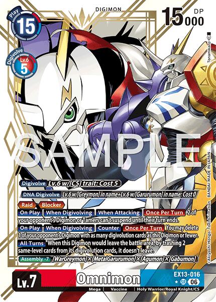 EX13-016 Omnimon Alternate Art Single