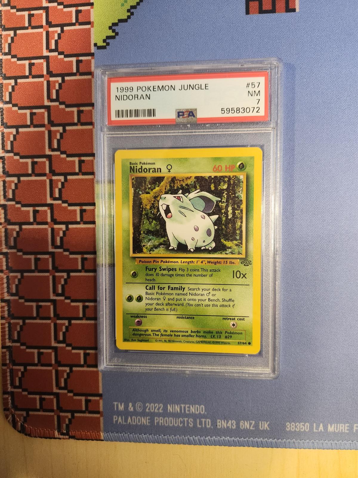 NIDORAN 57/64 JUNGLE POKEMON PSA 7