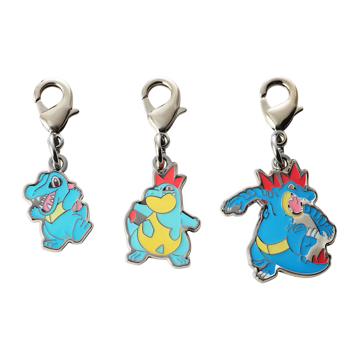 Totodile, Croconaw & Feraligatr Metal Charm Set