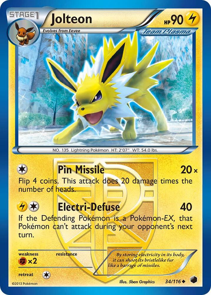 Jolteon (Team Plasma) 34/116 Single