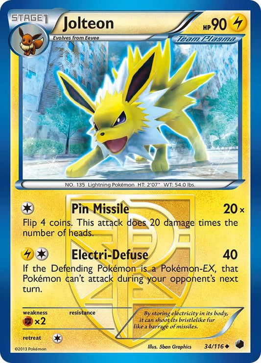 Jolteon (Team Plasma) 34/116 Single