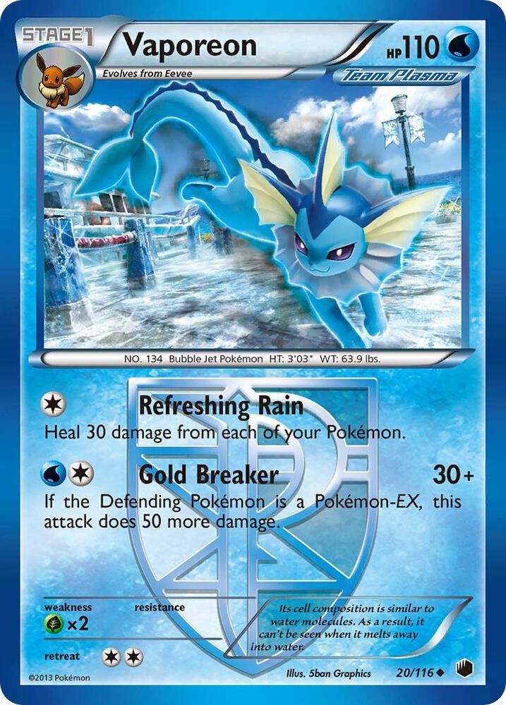 Vaporeon (Team Plasma) 20/116 Single