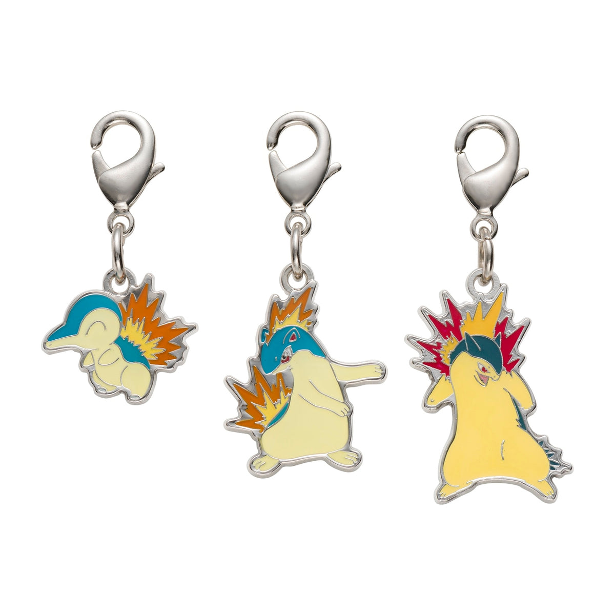 Cyndaquil, Quilava & Typhlosion Metal Charm Set