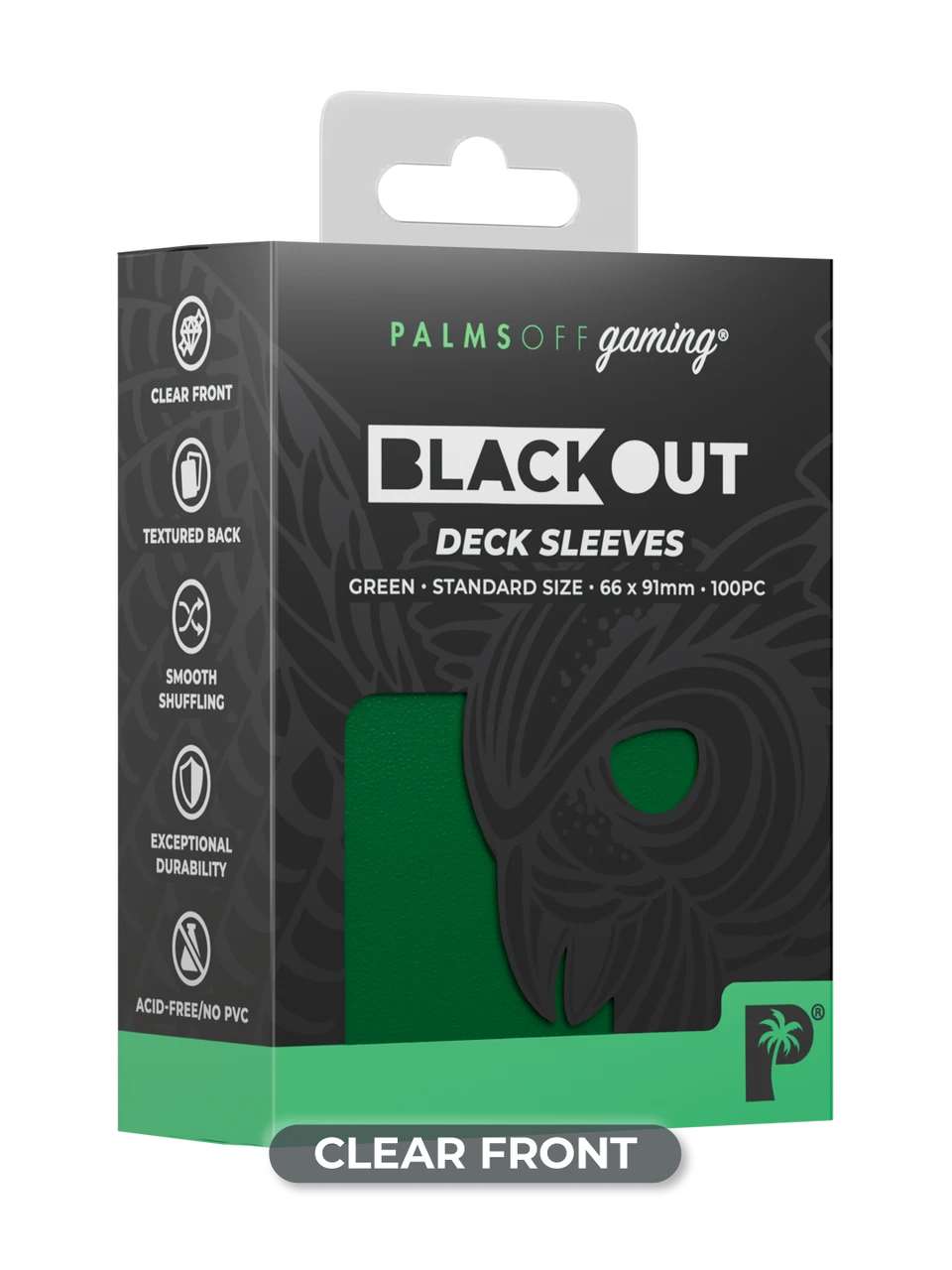 Palms Off Gaming Blackout Deck Sleeves - Green